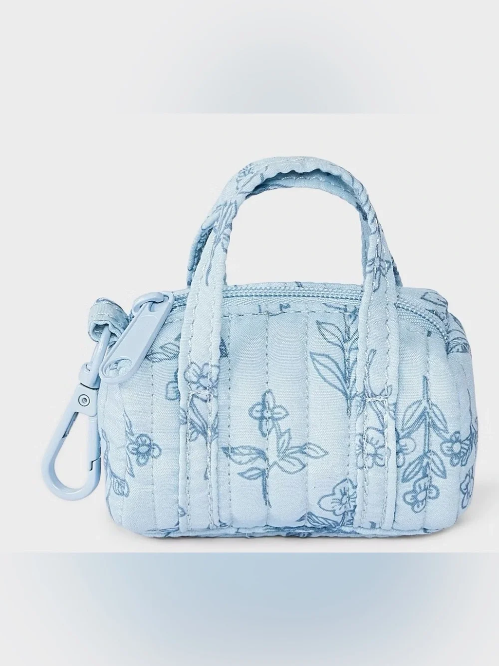 🎉Light Blue Quilted Floral Mini Tote Bag